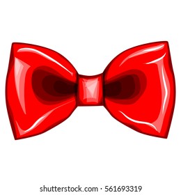 Bow tie. Red  color. Vector illustration.