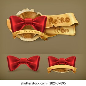 Bow tie, retro vector icon