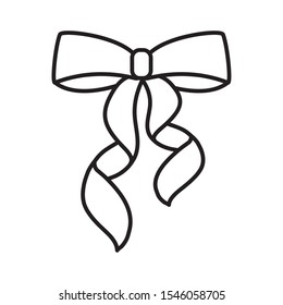 bow tie ribbon decorative icon vector illustration design