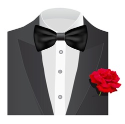 Bow Tie With Rose,  Illustration