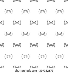 Bow tie seamless pattern. Fashion graphic background design. Modern stylish texture with bow-tie. Monochrome template. Can be used for prints, textiles, wrapping, wallpaper, website, blog etc. VECTOR