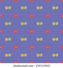 Bow Tie Seamless Pattern. Vector illustration. Great for birthday, party, gift wrapping, wallpaper, textile and scrapbook 