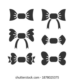 bow tie set icon. solid black icons, for web design, mobile apps, logos, cards or print media, marketing, etc.