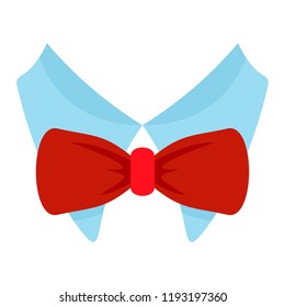 Bow tie shirt icon. Flat illustration of bow tie shirt vector icon for web design