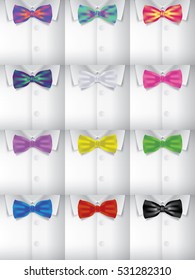 Bow tie and shirt vector collection, fashion new year party