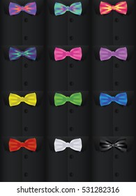 Bow tie and shirt vector collection, fashion new year party