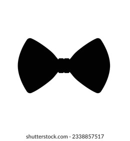 Bow Tie Silhouette. Black and White Icon Design Elements on Isolated White Background