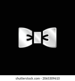 Bow Tie silver plated metallic icon
