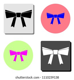 bow tie. simple flat vector icon illustration on four different color backgrounds