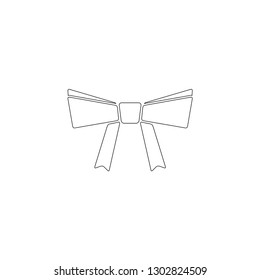 bow tie. simple flat vector icon illustration. outline line symbol - editable stroke