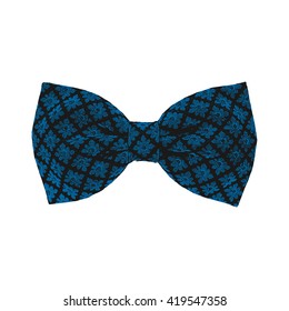 Bow tie. Snorkel blue and black color. Vector illustration