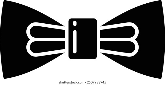 Bow Tie solid glyph vector illustration