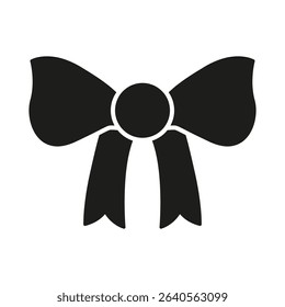 Bow Tie Solid Icon. Fashion Accessory, Decoration, And Gift Wrapping Silhouette Symbol. Elegant Design Element. Isolated Vector Illustration.