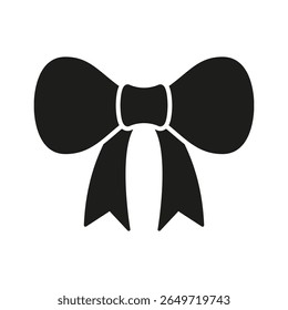Bow Tie Solid Icon. Fashion Accessory, Formal Wear, And Decoration Silhouette Symbol. Elegant Style And Gift Wrapping. Isolated Vector Illustration.
