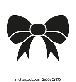 Bow Tie Solid Icon. Fashion Accessory, Decoration, And Gift Wrapping Silhouette Symbol. Elegant And Stylish Design Element. Isolated Vector Illustration.