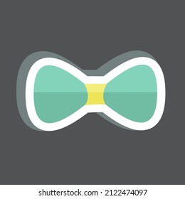 Bow Tie Sticker in trendy isolated on black background