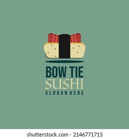 Schlips-Sushi-Logo-Vorlage. Sushi Restaurant Logo Vorlage. Vektorgrafik