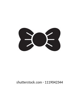 Bow tie Symbol Flat Icon Black and White Vector Logo Graphic