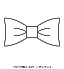Bow tie thin line icon, clothes and accessory, butterfly knot sign, vector graphics, a linear pattern on a white background, eps 10.