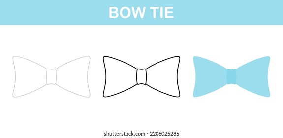 Bow Tie tracing and coloring worksheet for kids