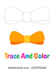 Bow Tie tracing worksheet for kids