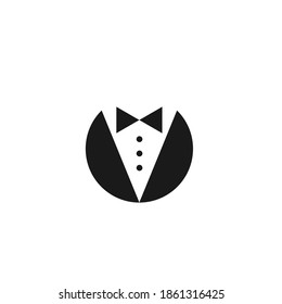 Bow Tie And Tuxedo Sign Isolated On White Background. Gala Evening Symbol. Vector Illustration