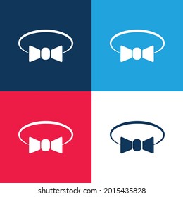 Bow Tie Variant blau und rot vier Farben minimale Icon-Set