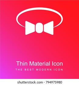 Bow tie variant red and pink gradient material white icon minimal design