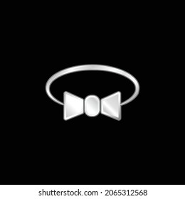 Bow Tie Variant silver plated metallic icon