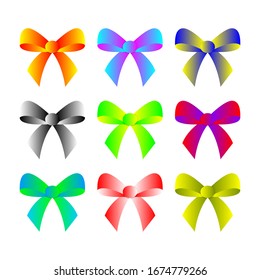 bow tie with various color choices, cute and beautiful - vector