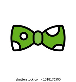 Bow tie vector, Feast of Saint Patrick filled style icon editable outline