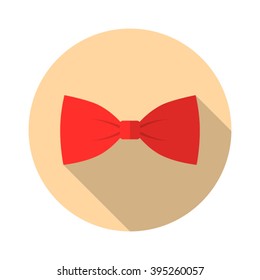 Bow Tie Vector Flat Icon With Long Shadow.