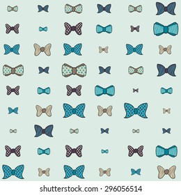bow tie vector hand drawing set or pattern
