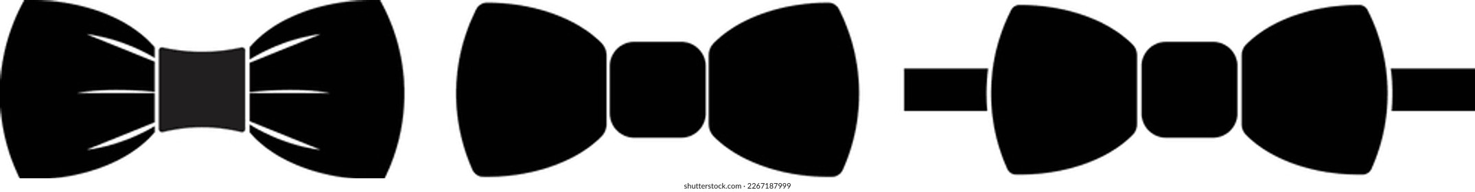 Bow tie vector icon. isolated Black and white vector Illustration