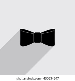 bow tie vector icon with long shadow