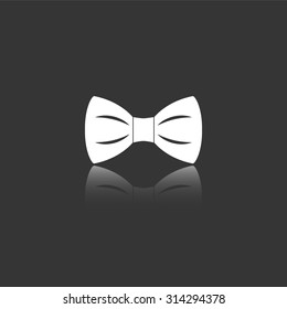 BOW TIE vector icon with mirror reflection