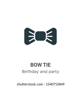 Bow tie vector icon on white background. Flat vector bow tie icon symbol sign from modern birthday and party collection for mobile concept and web apps design.