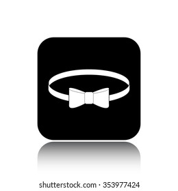 bow tie vector icon on black button with reflection