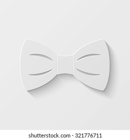 bow tie vector icon - paper illustration