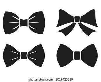 Bow tie vector icons set isolated on white background