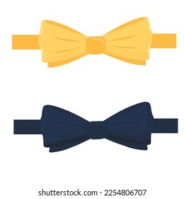 Bow tie vector illustration. A classic accessory for the groom. Isolated on a white background. Evening suit. black tie