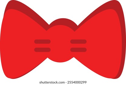 BOW TIE VECTOR ILLUSTRATION SHAPES IN RED COLOR