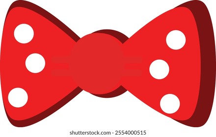 BOW TIE VECTOR ILLUSTRATION SHAPES IN RED POLKA DOTS