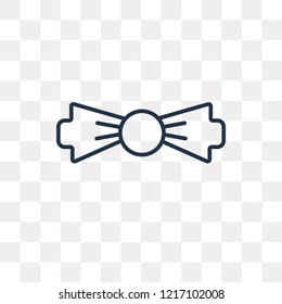 Bow tie vector outline icon isolated on transparent background, high quality linear Bow tie transparency concept can be used web and mobile