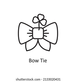 Bow Tie Vector Outline Icon Design Illustration. St Patrick's Day Symbol auf weißem Hintergrund EPS10-Datei