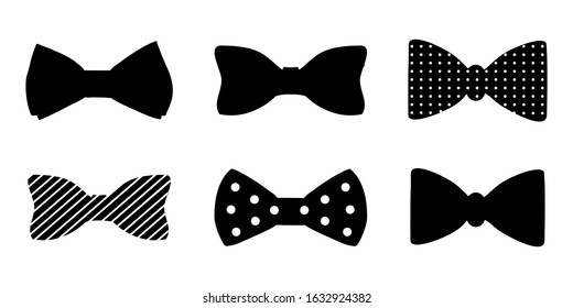 bow tie vector set isolated on white background