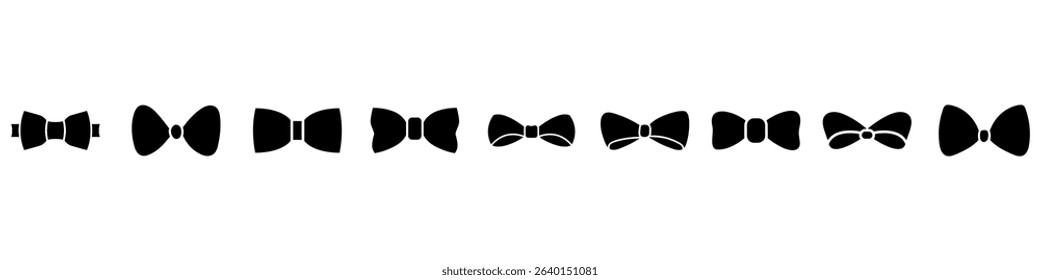 Bow tie vector set. Ribbon bow illustration sign collection. Hair bow symbol. Bow logo.
