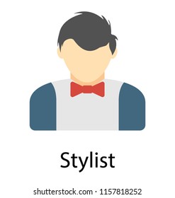 
Bow tie wearing human consenting to hair style icon 
