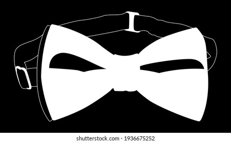 Bow tie white on black background