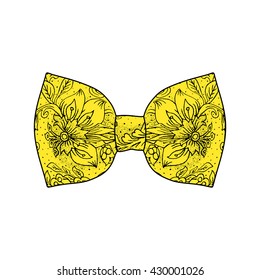 Bow tie. Yellow "buttercup" color. Vector